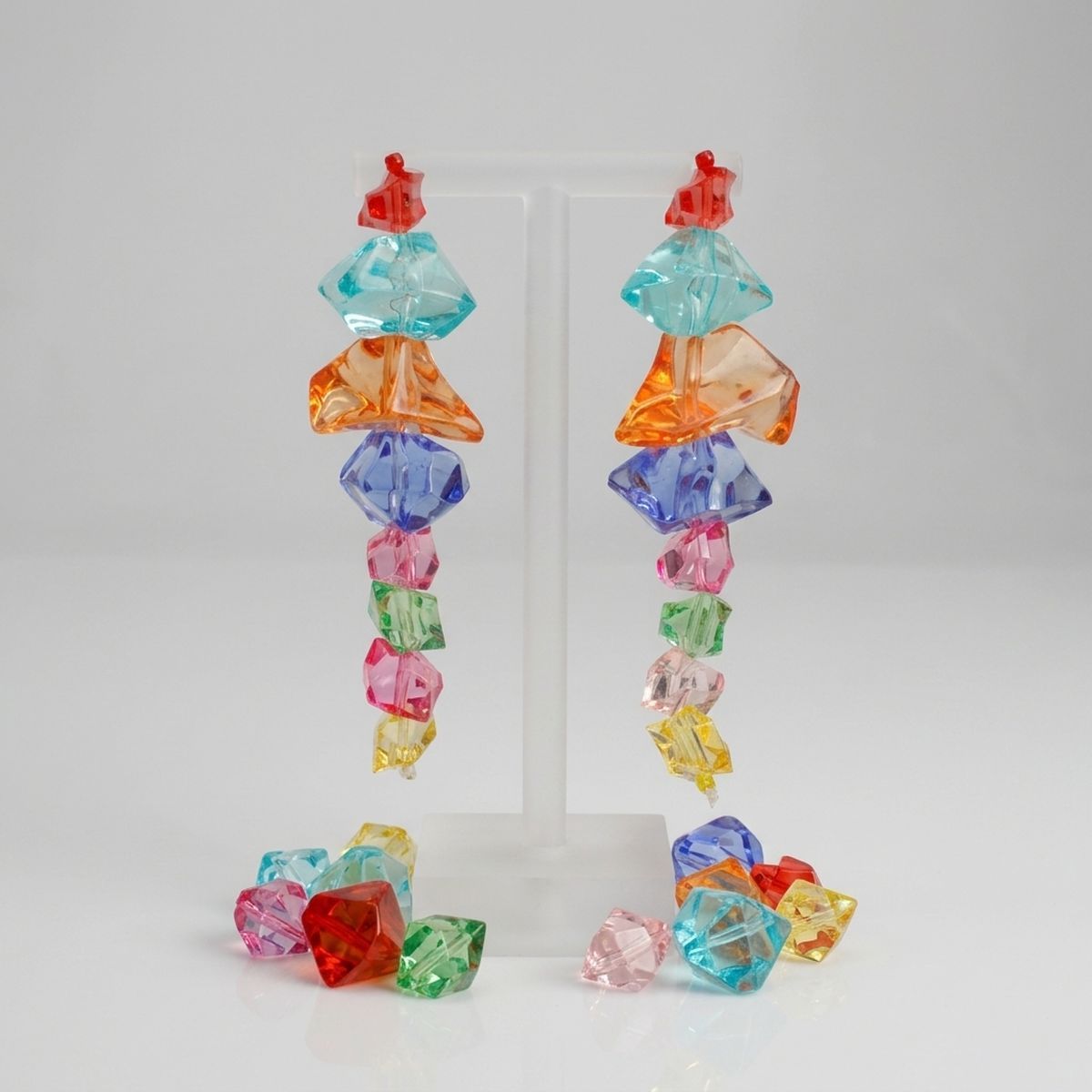 Translucent Colorful Rock Candy Drop Earrings