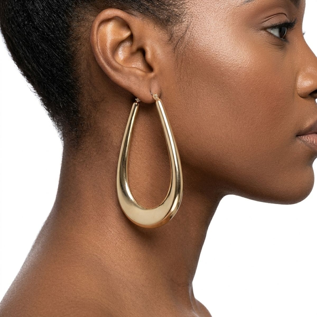 Hoop Gold Oversized Teardrop Chunky Earrings