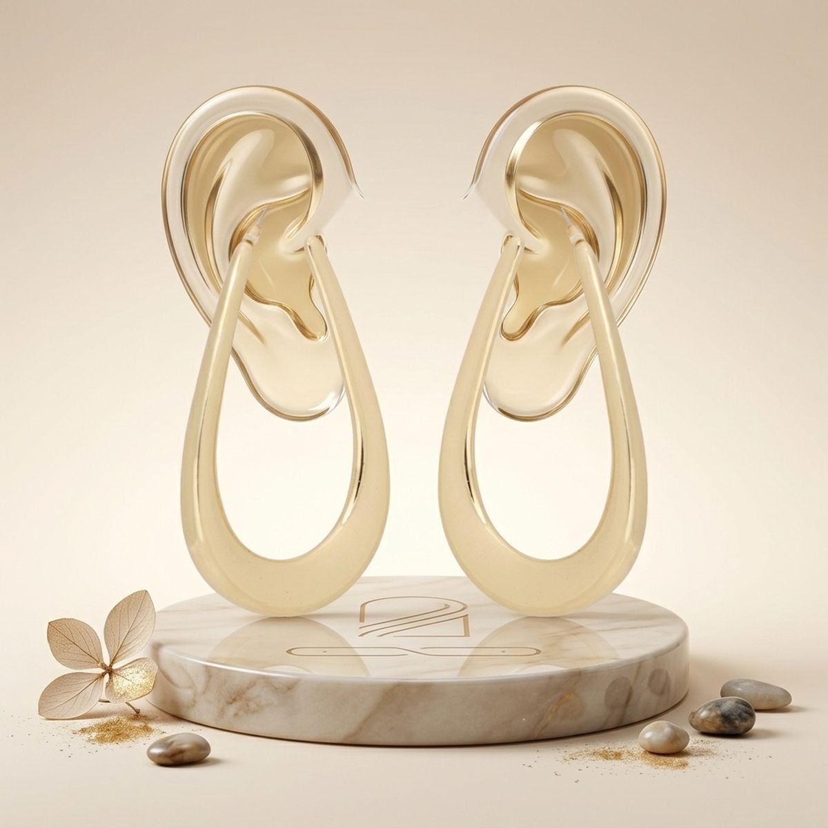 Hoop Gold Oversized Teardrop Chunky Earrings