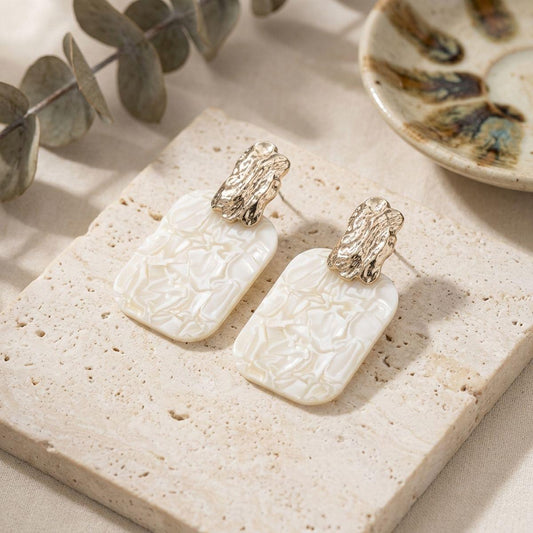 Drop Oversized Ivory Pearlescent Opulent Earrings