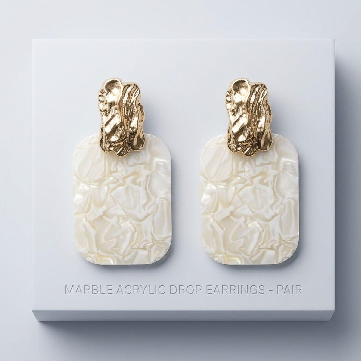 Drop Oversized Ivory Pearlescent Opulent Earrings