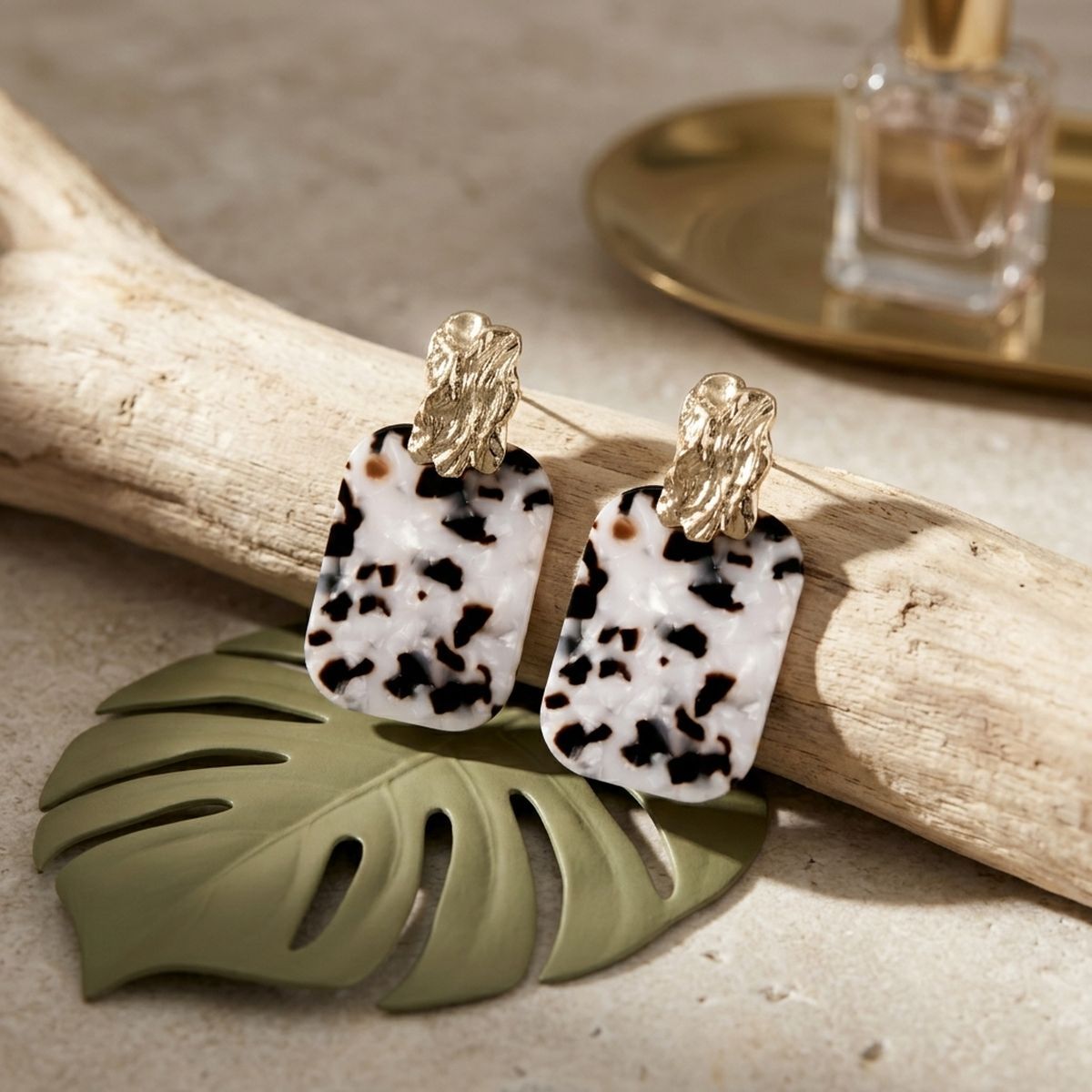 Drop Oversized Leopard Shell Opulent Earrings