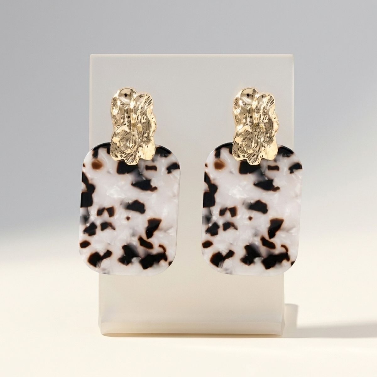 Drop Oversized Leopard Shell Opulent Earrings