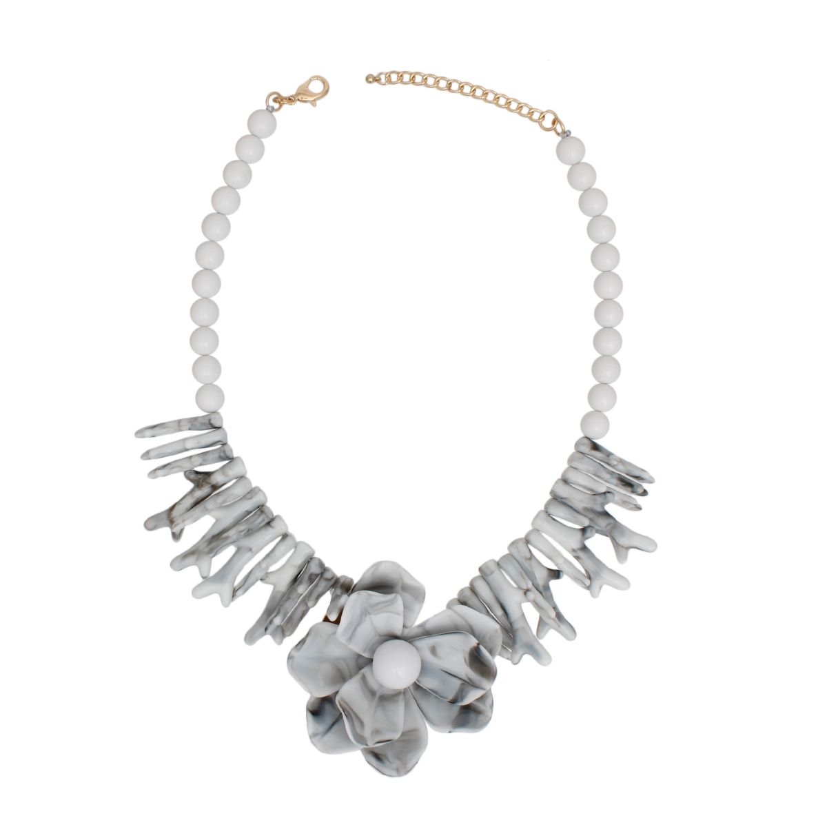 Collar Gray Exotic Goddess Floral Necklace