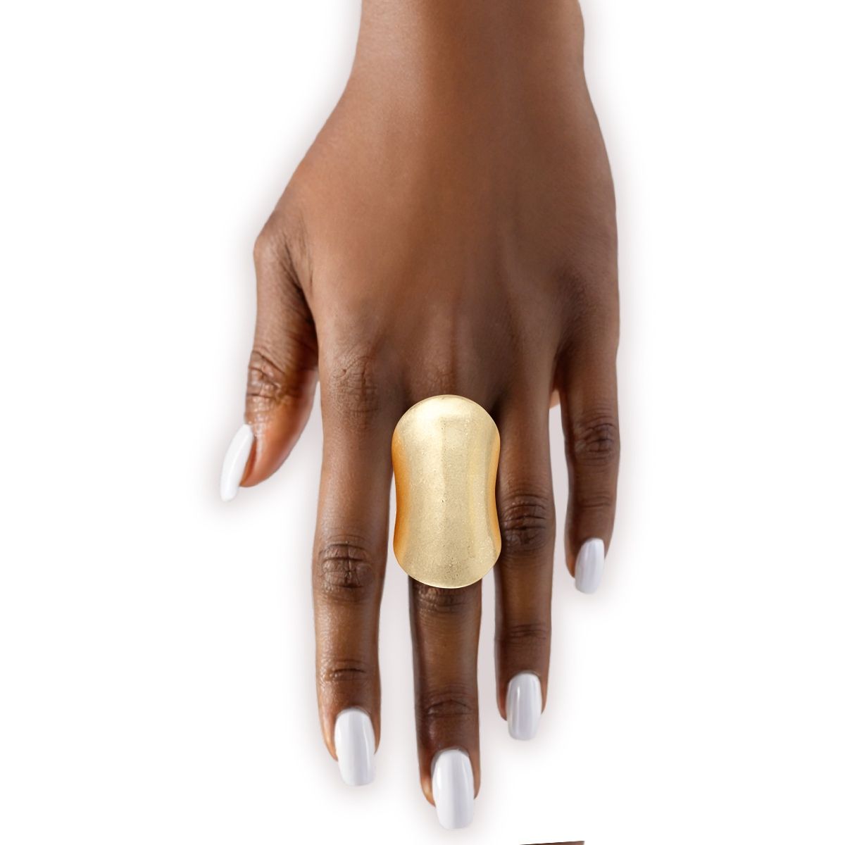 Elongated Knuckle Armor Matte Gold Stretch Ring