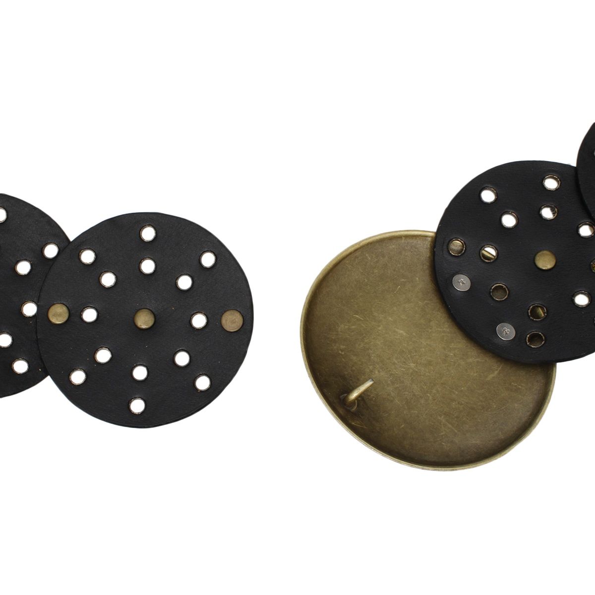 Western Belt Black Circular and Gold Cowboy Chic