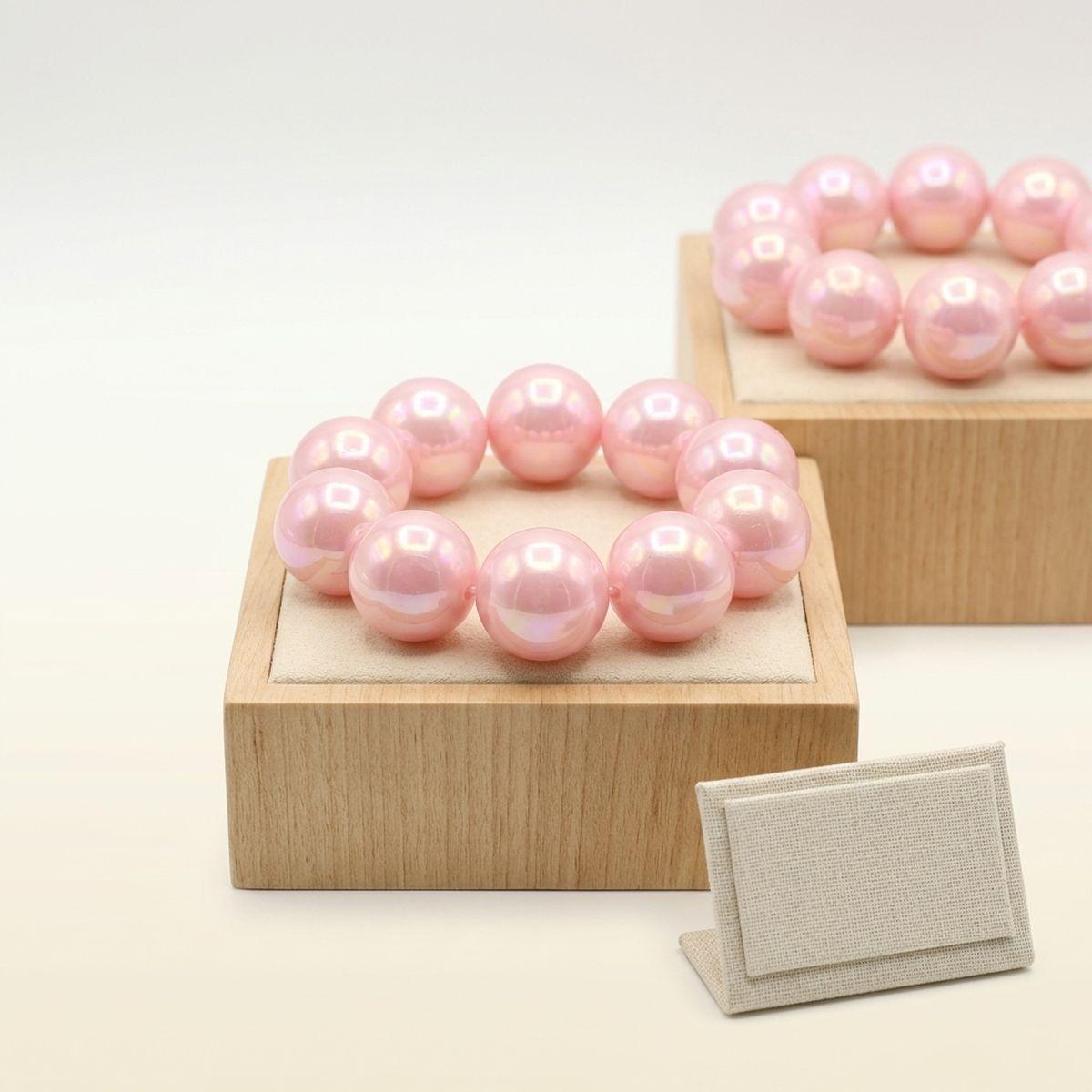 High Gloss Pearlescent Pink 24mm Bead Bracelet