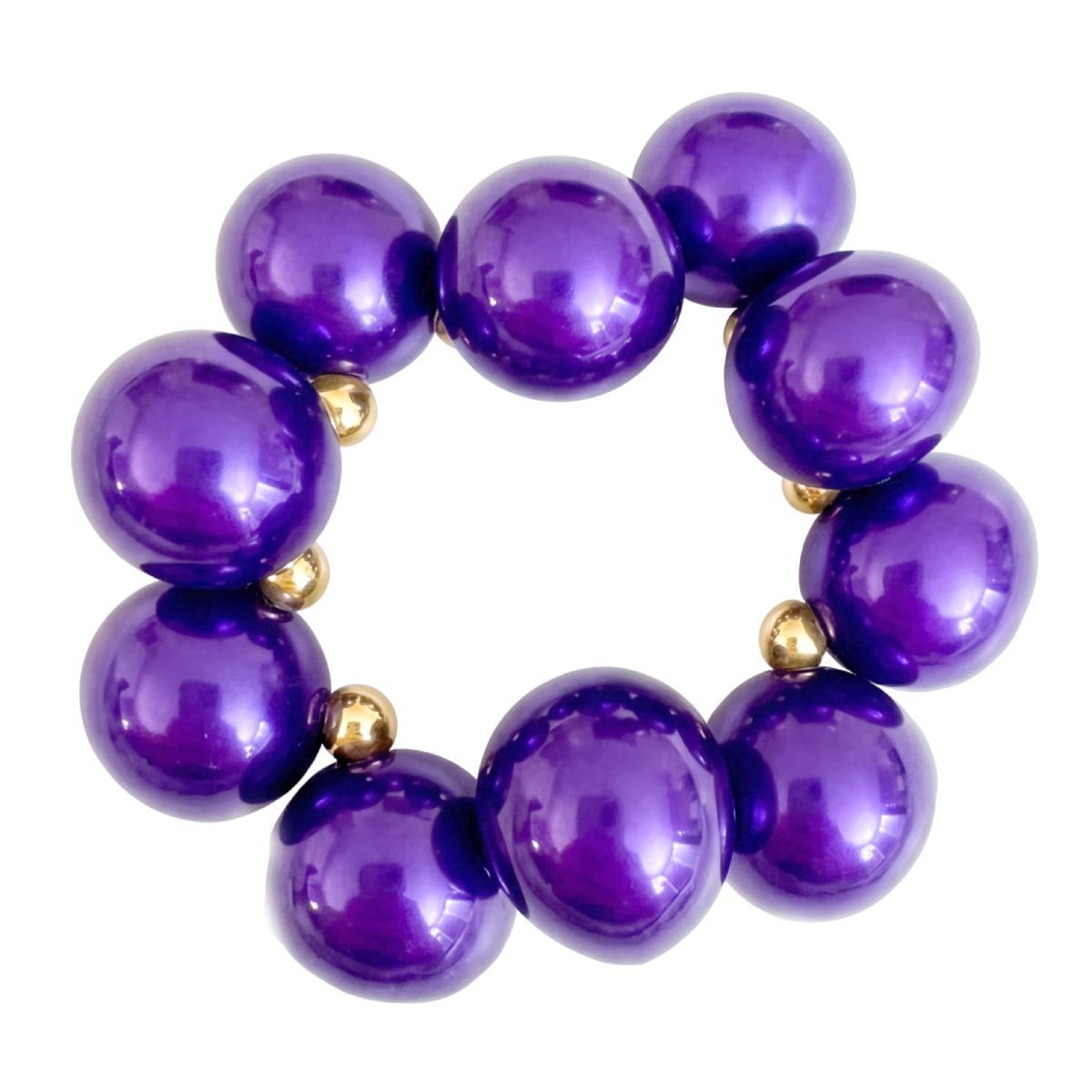 Dark Purple Marble Bubble Ball Bead Necklace