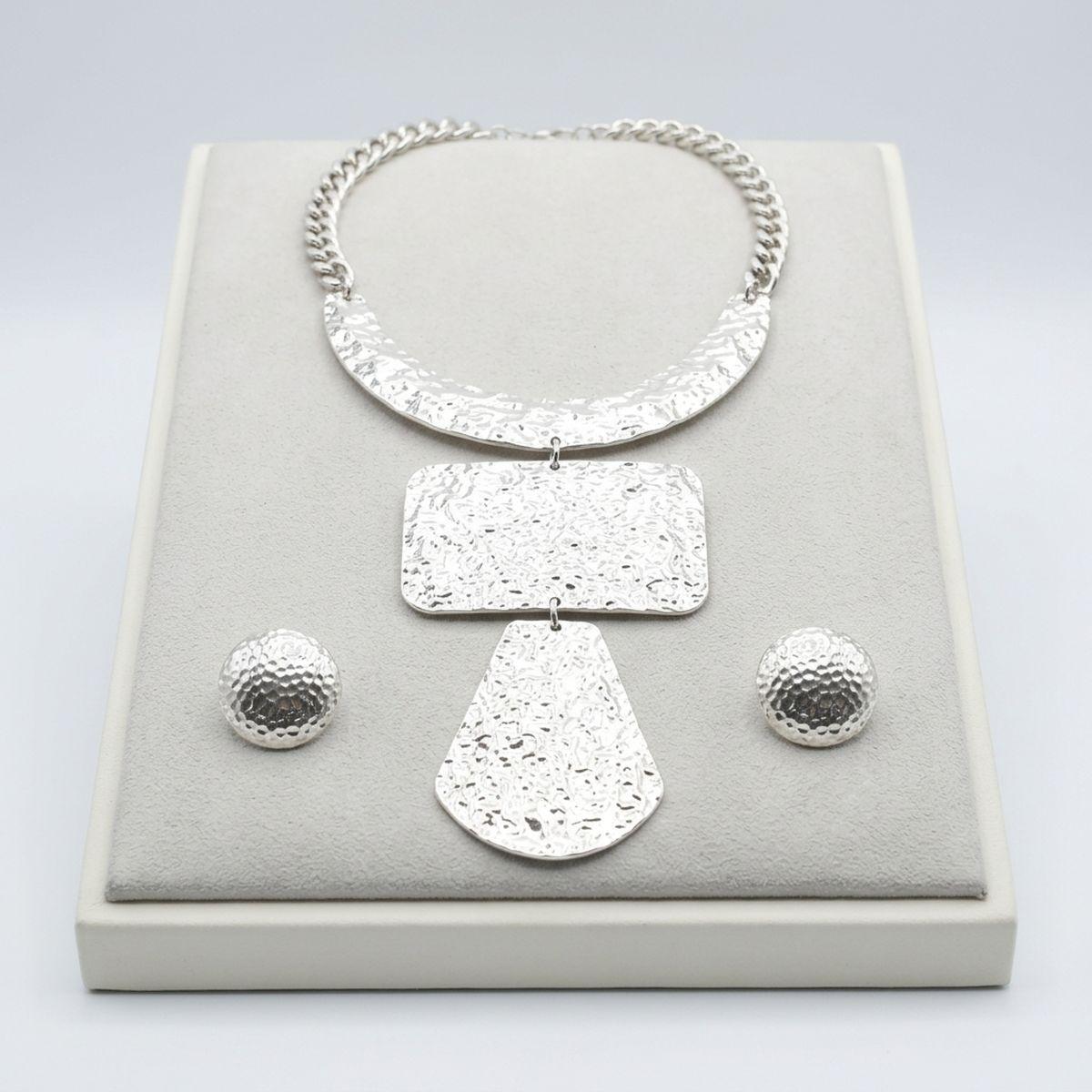 Pendant Geometric Silver Diamond Cut Chain Necklace