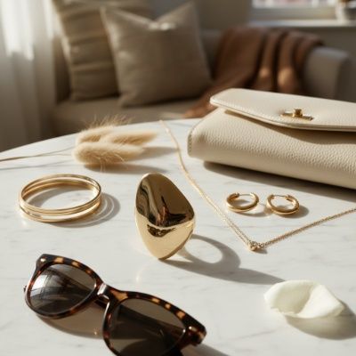 XL Gold Irregular Oval Stretch Statement Ring