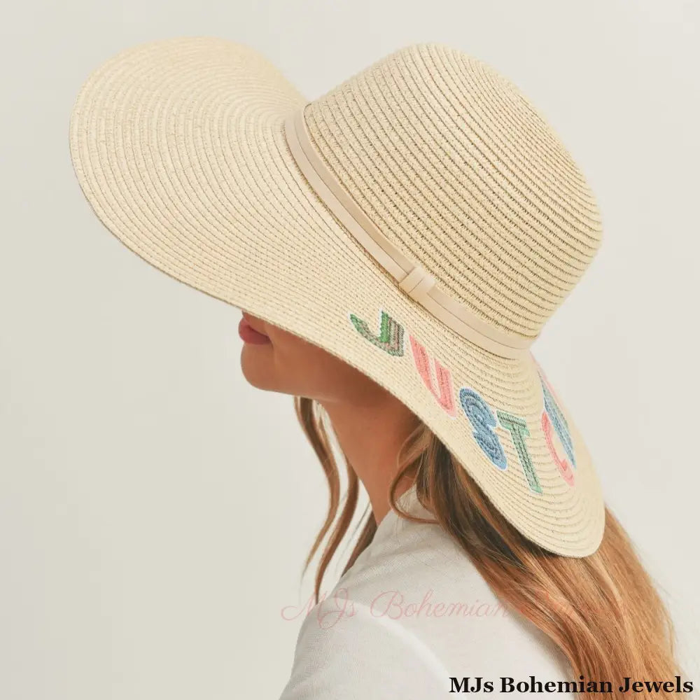 JUST CHILL OUT Beige Floppy Hat