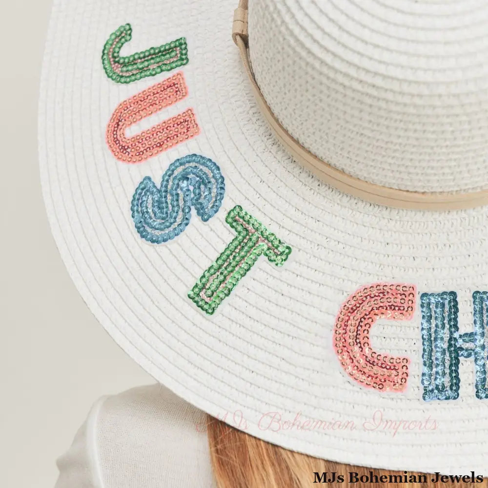 JUST CHILL OUT White Floppy Hat