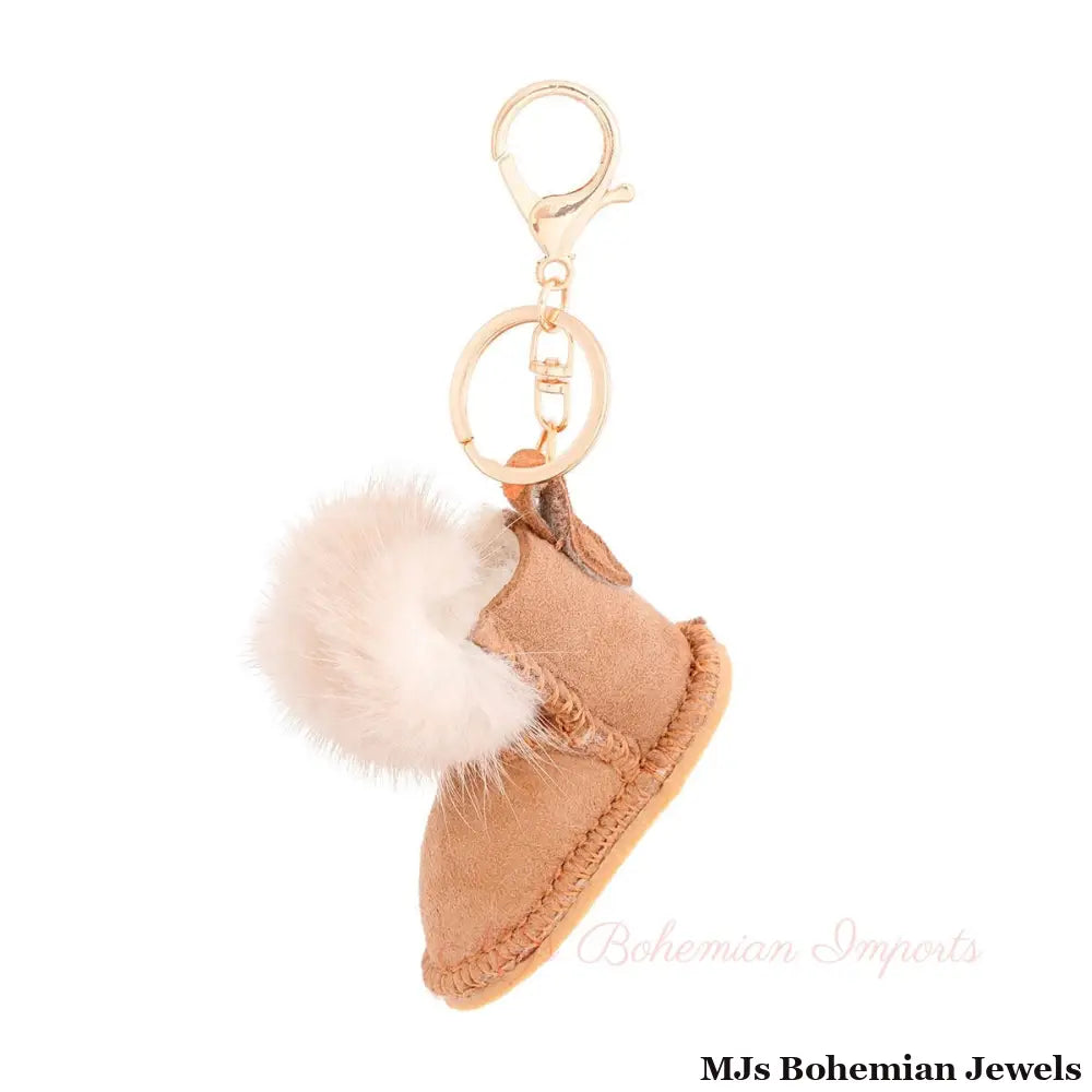 Keychain Sherpa Boot Bag Clip for Women