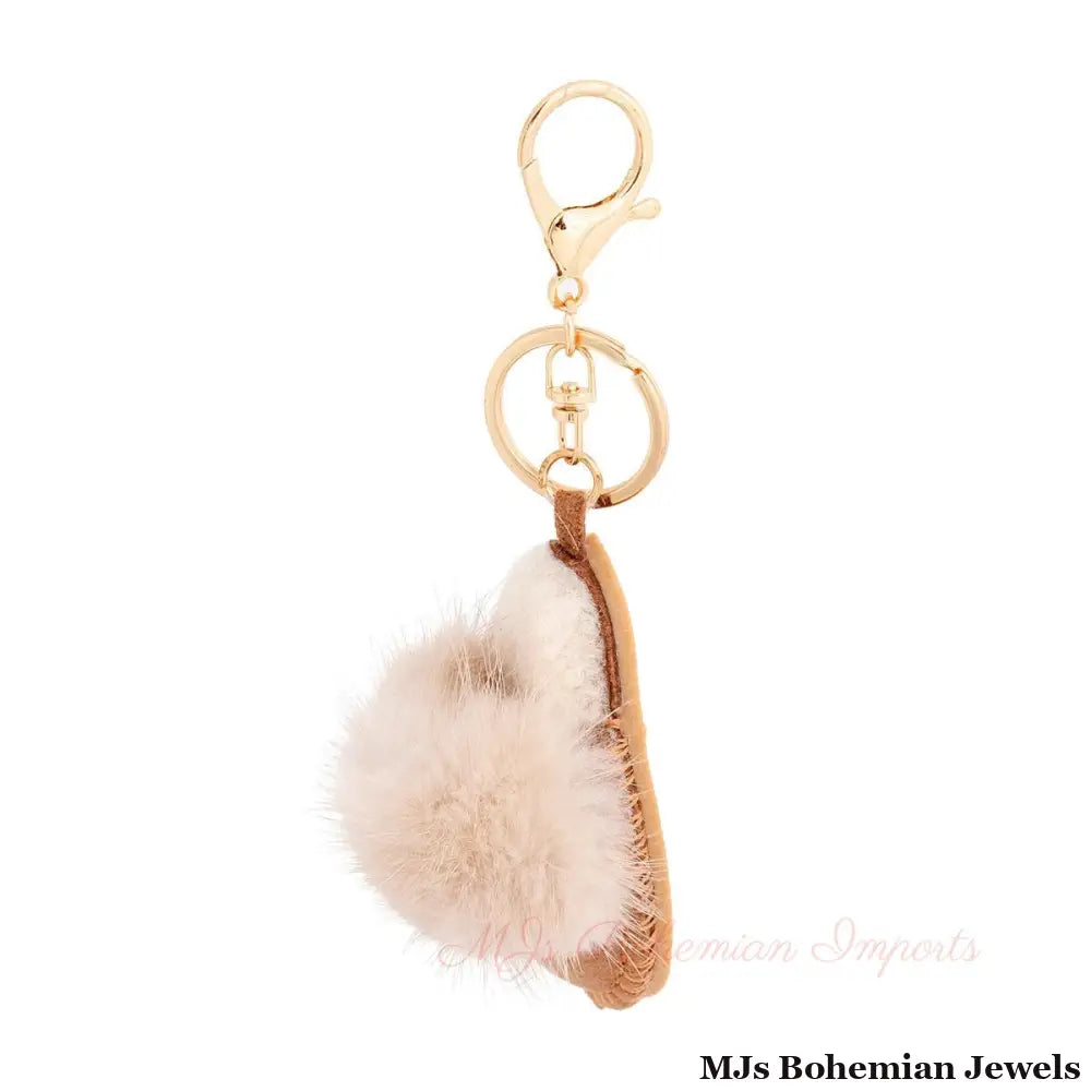 Keychain Sherpa Mule Bag Clip for Women