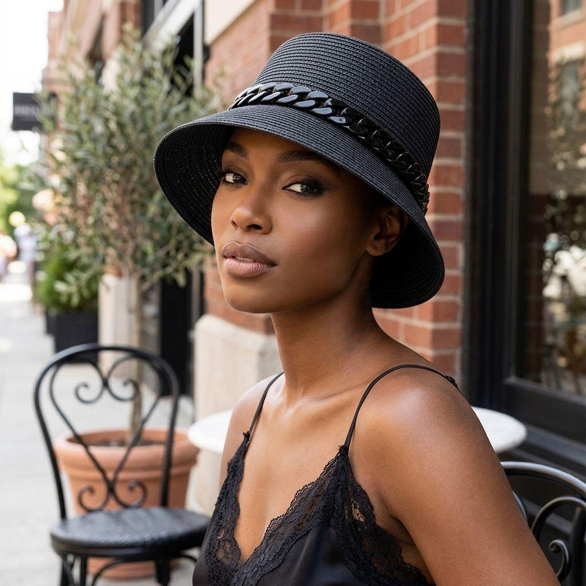 Black Chain Black Bucket Hat