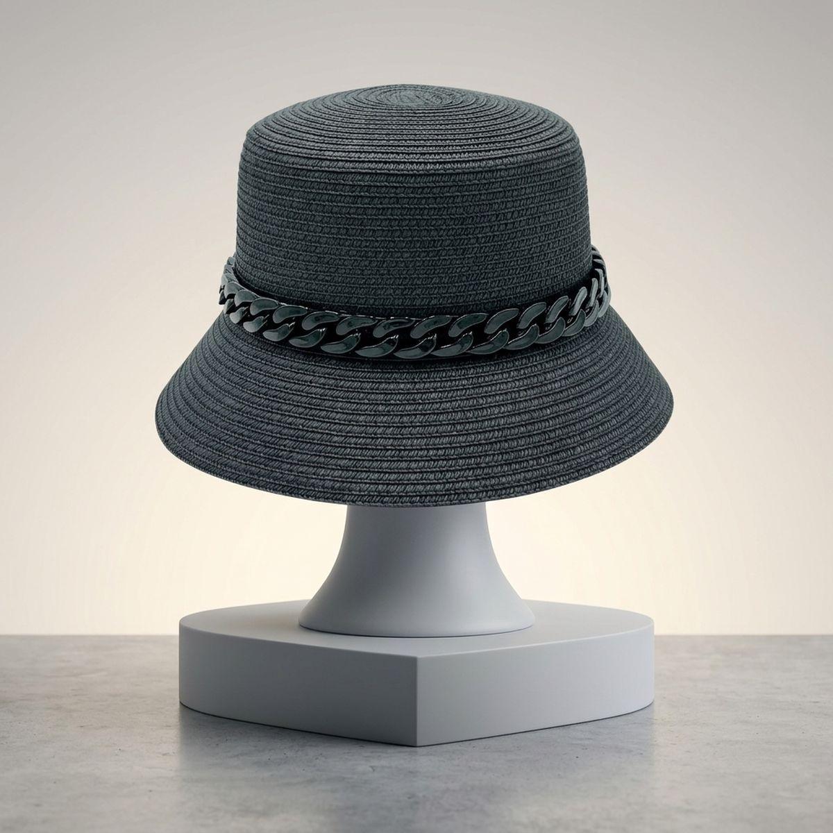 Black Chain Black Bucket Hat