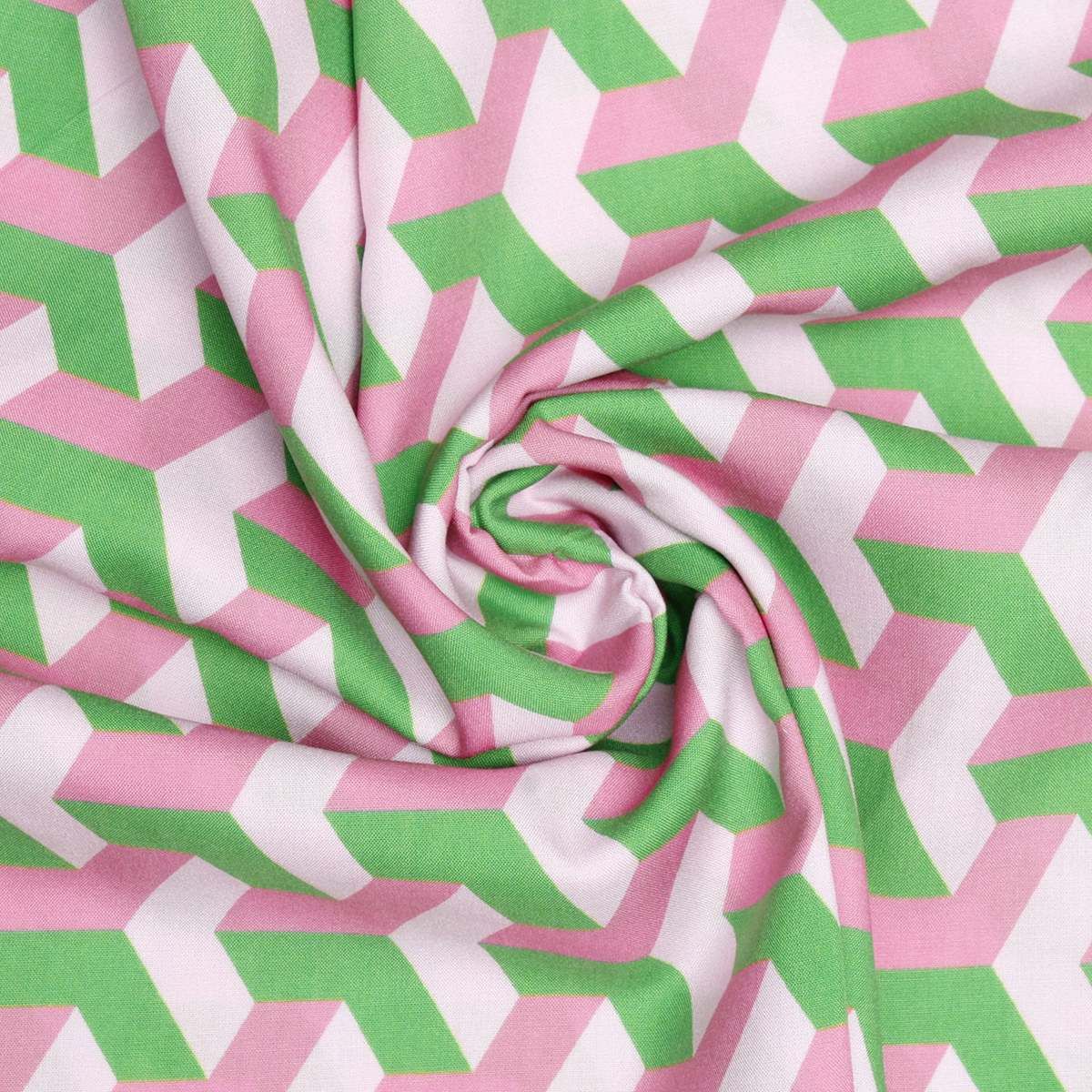 Summer Kimono Pink Green Block Print Women