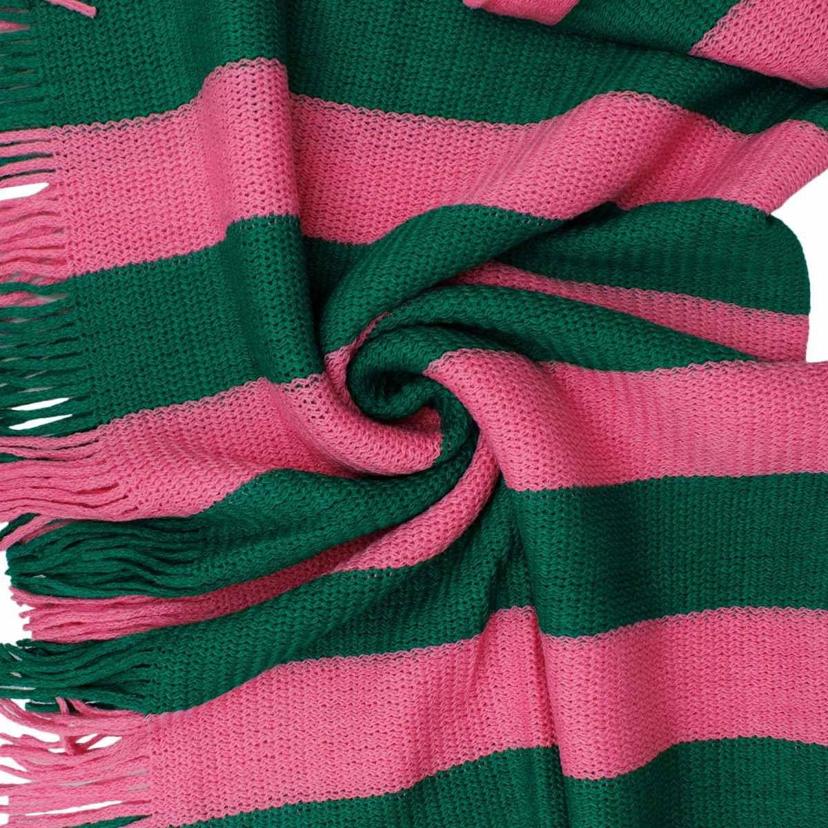 AKA Pink and Green Stripe Fringe Cocoon Top