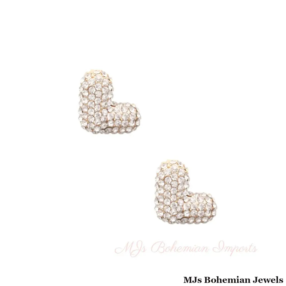L Initial Rhinestone Studs