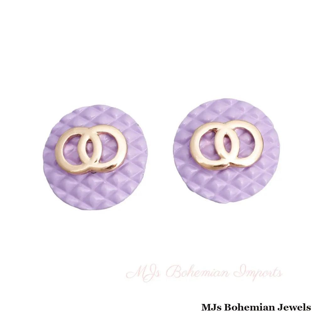 Lavender Haze Quilted Studs - Bespoke Style