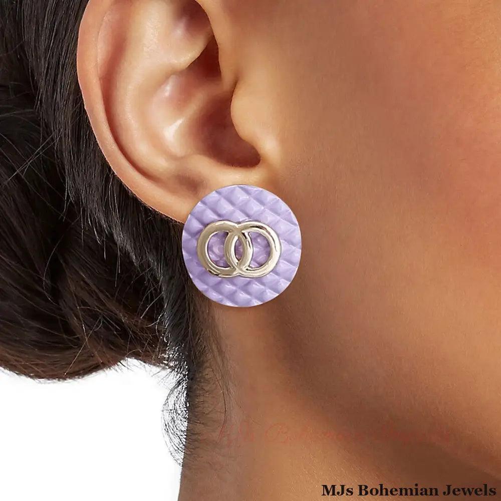 Lavender Haze Quilted Studs - Bespoke Style