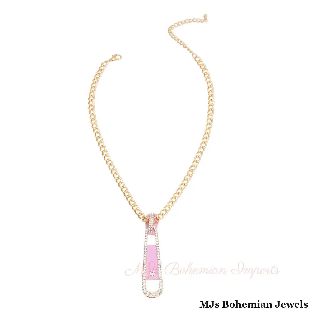 Lavender Zipper Pendant Necklace
