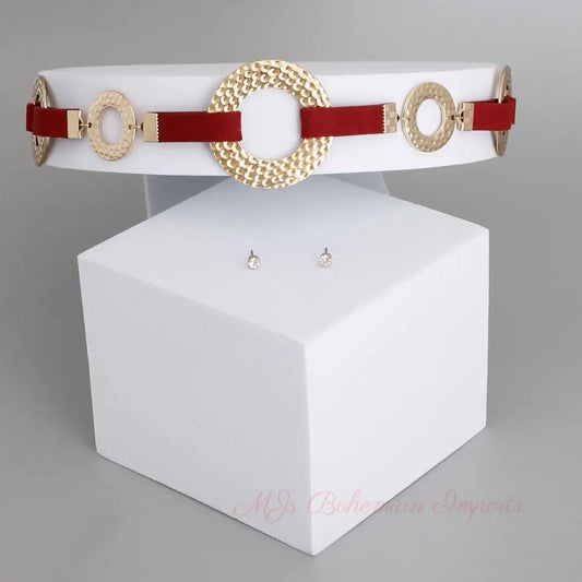 Leather with Metal Choker