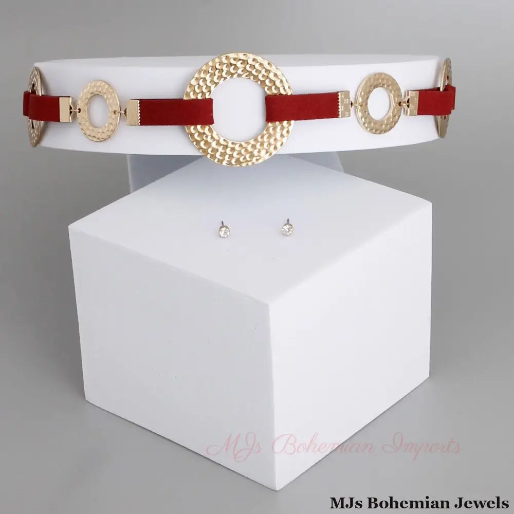 Leather with Metal Choker