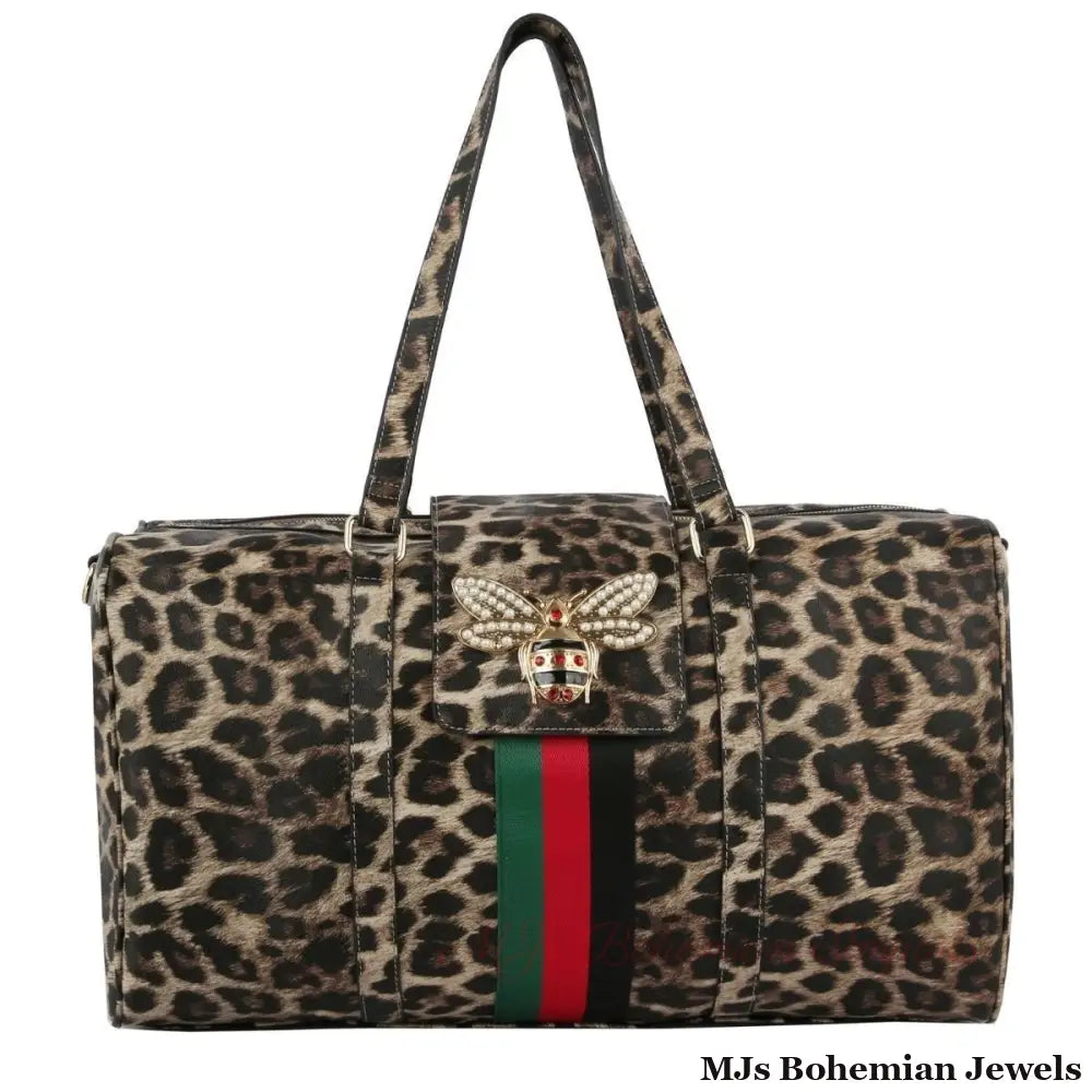 Leopard Print Trolley Weekender Duffel