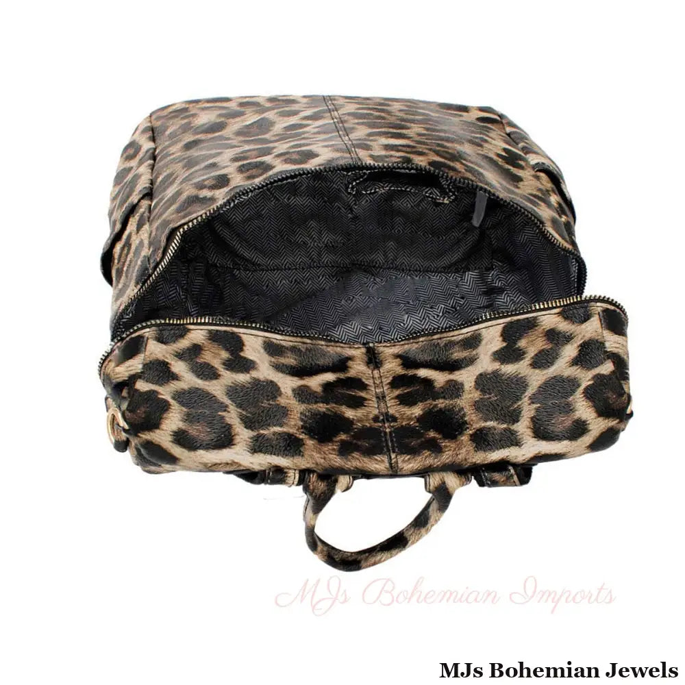 Leopard Square Backpack Purse