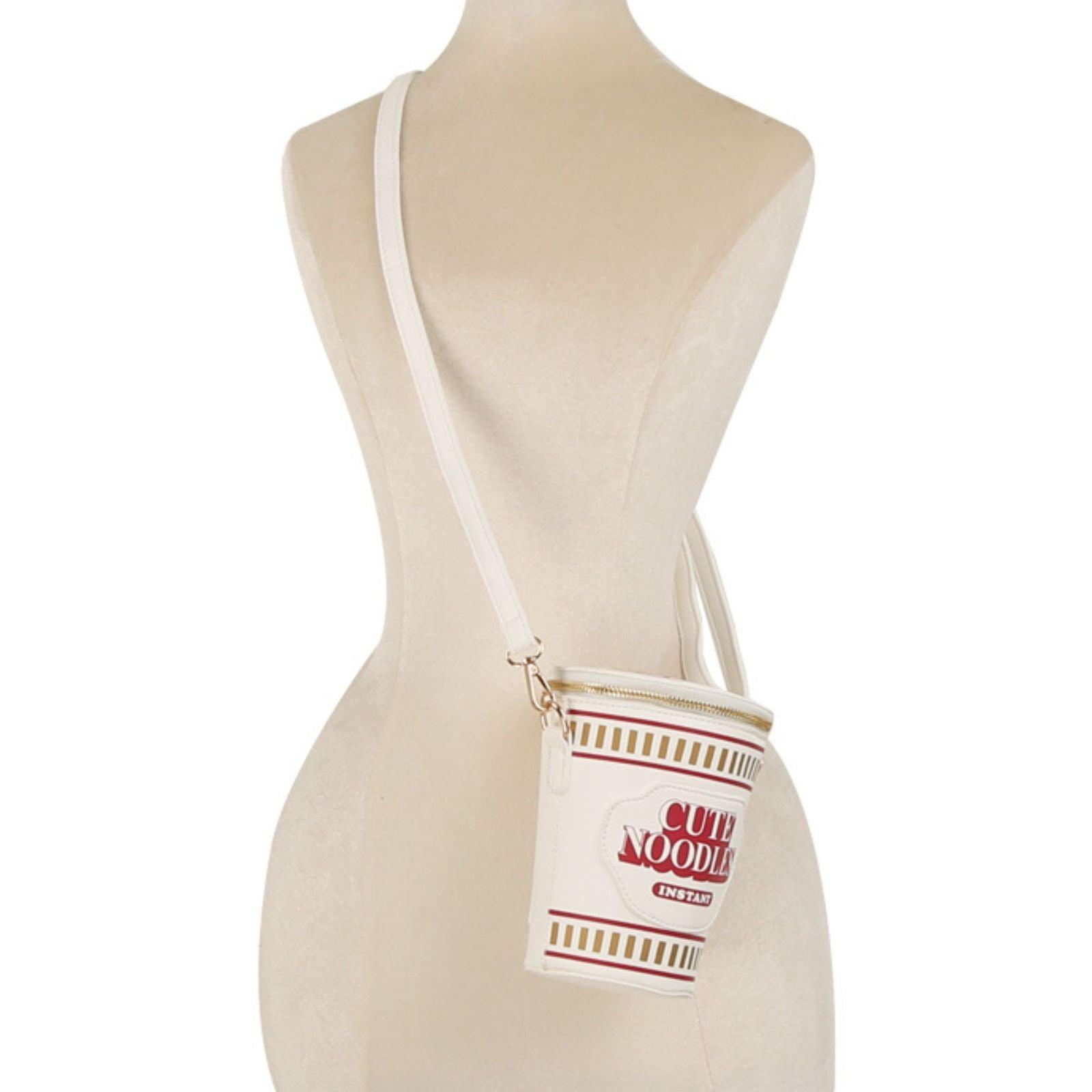Crossbody White Cup Noodles Shaped Clutch Bag