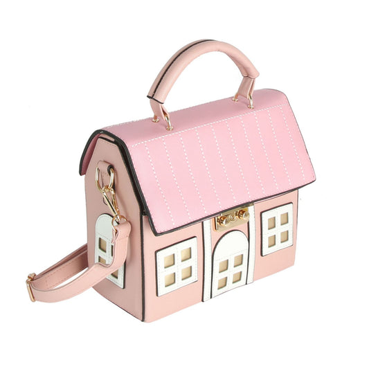 Top Handle Pink Cottage Dollhouse Handbag