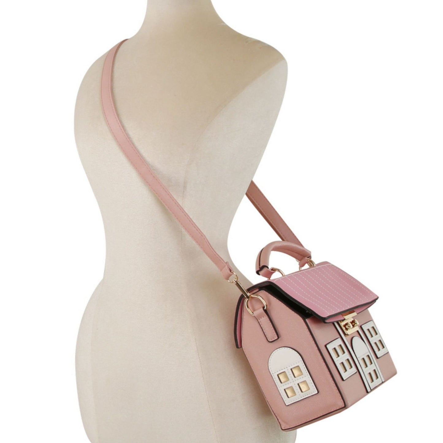 Top Handle Pink Cottage Dollhouse Handbag