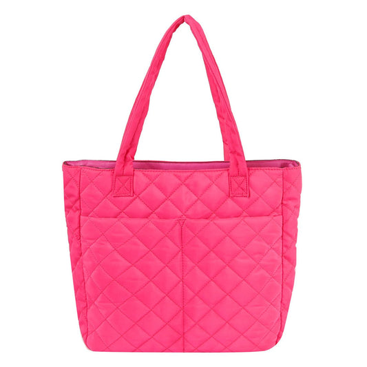 Tote Bag Fuchsia Quilted Large Pocket Travel Purse