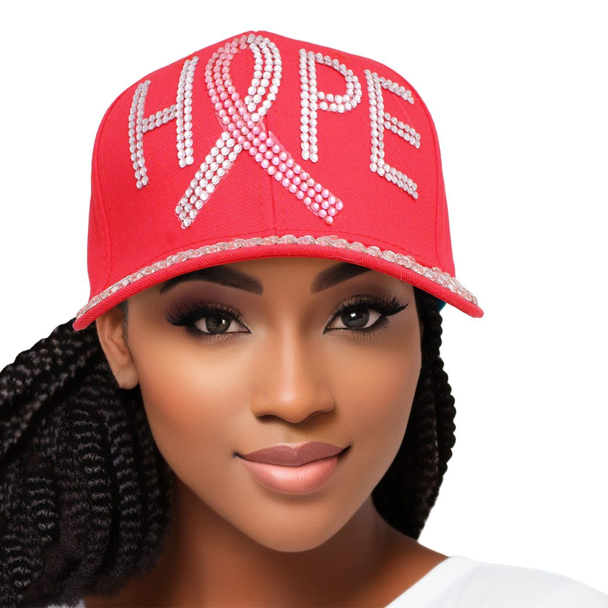 Hat Red Breast Cancer Ribbon HOPE Baseball Cap