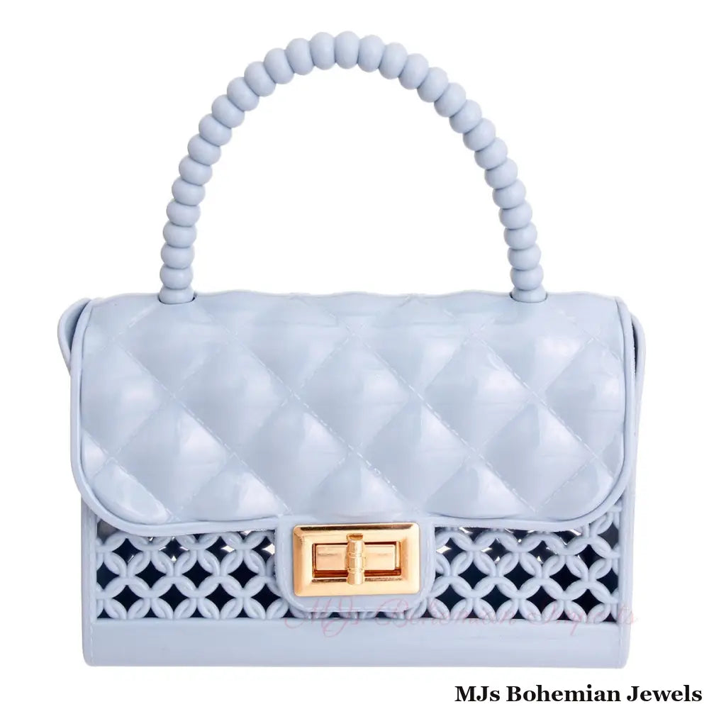 Light Blue Jelly Top Handle Mini Crossbody
