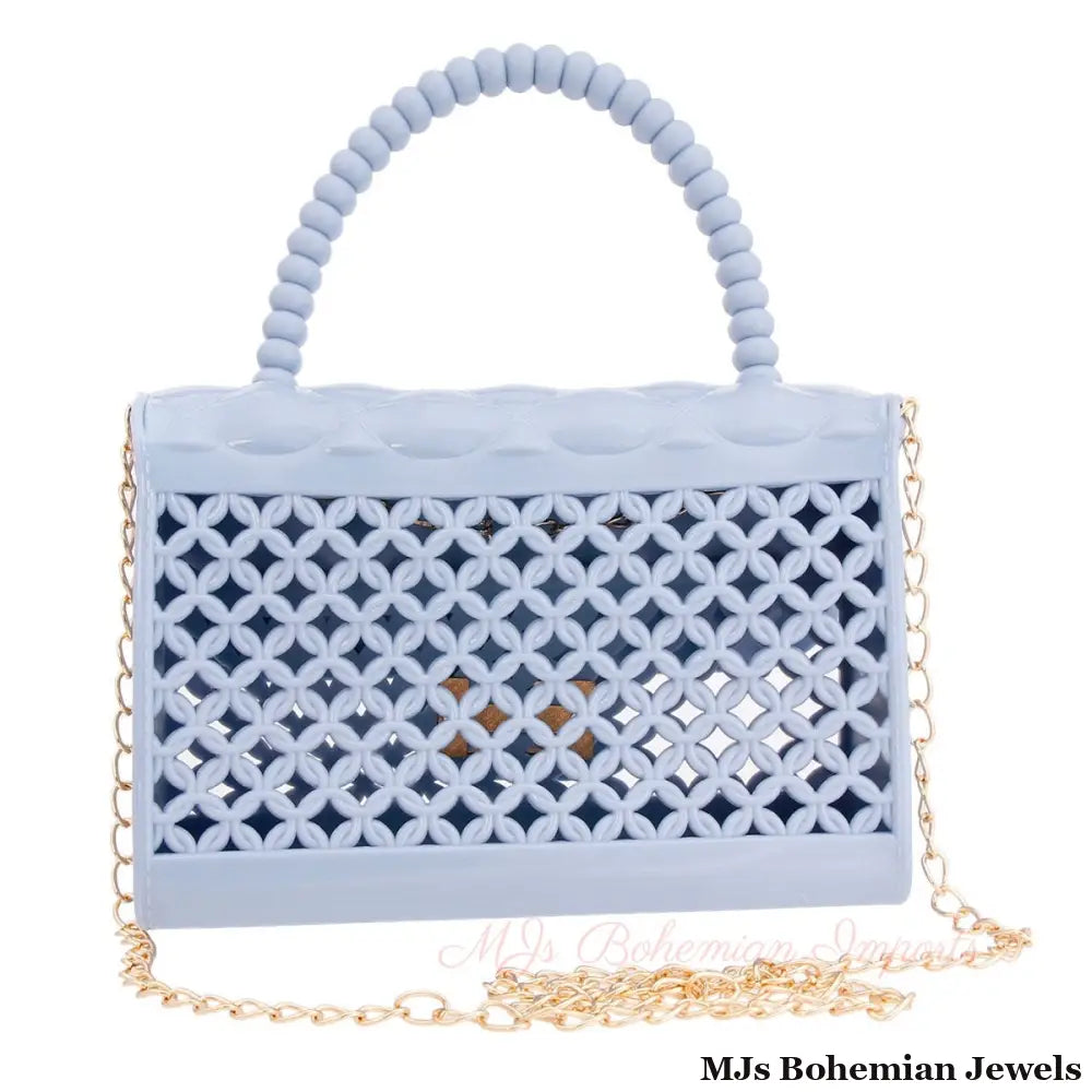 Light Blue Jelly Top Handle Mini Crossbody