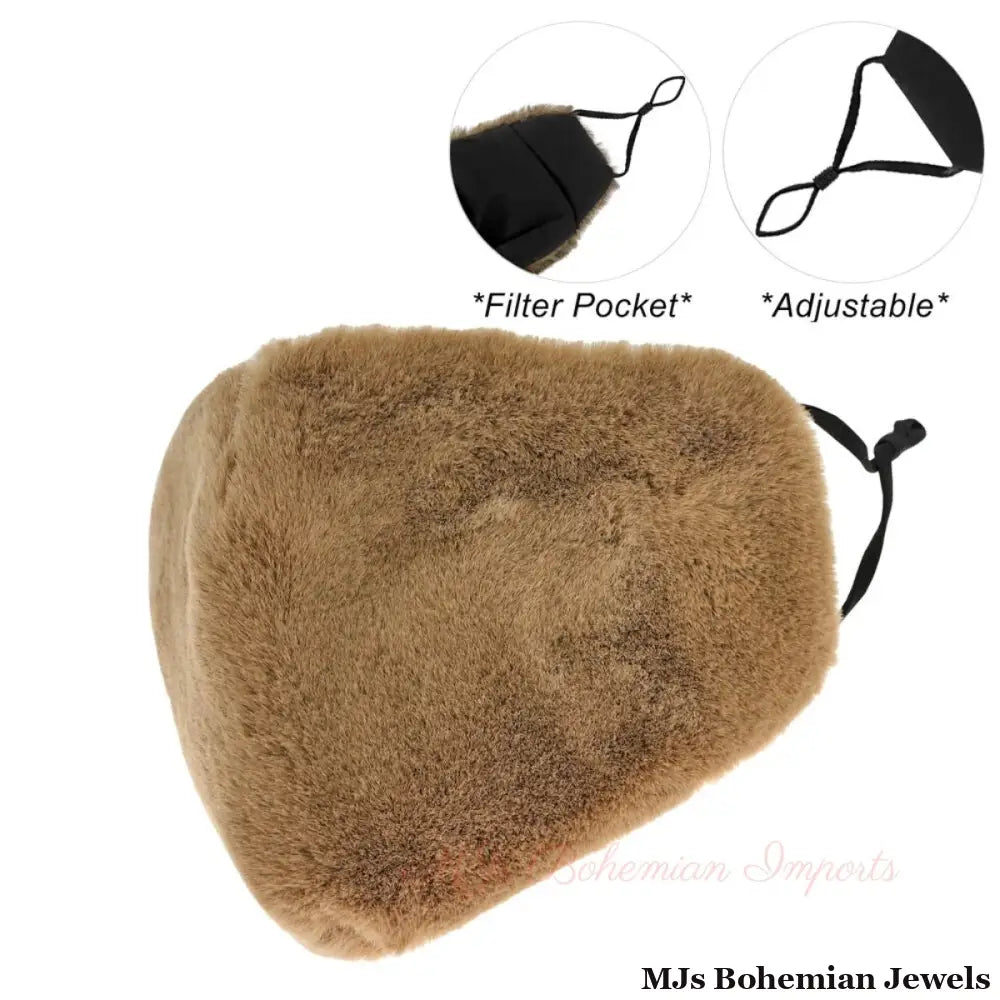 Light Brown Faux Fur Mask