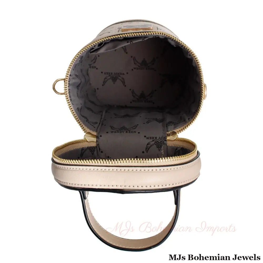 Light Brown Top Handle Barrel Clutch