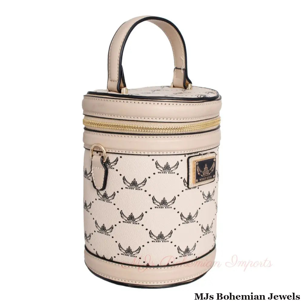 Light Brown Top Handle Barrel Clutch