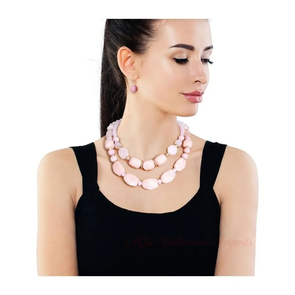 Light Pink Marbled Bead Set