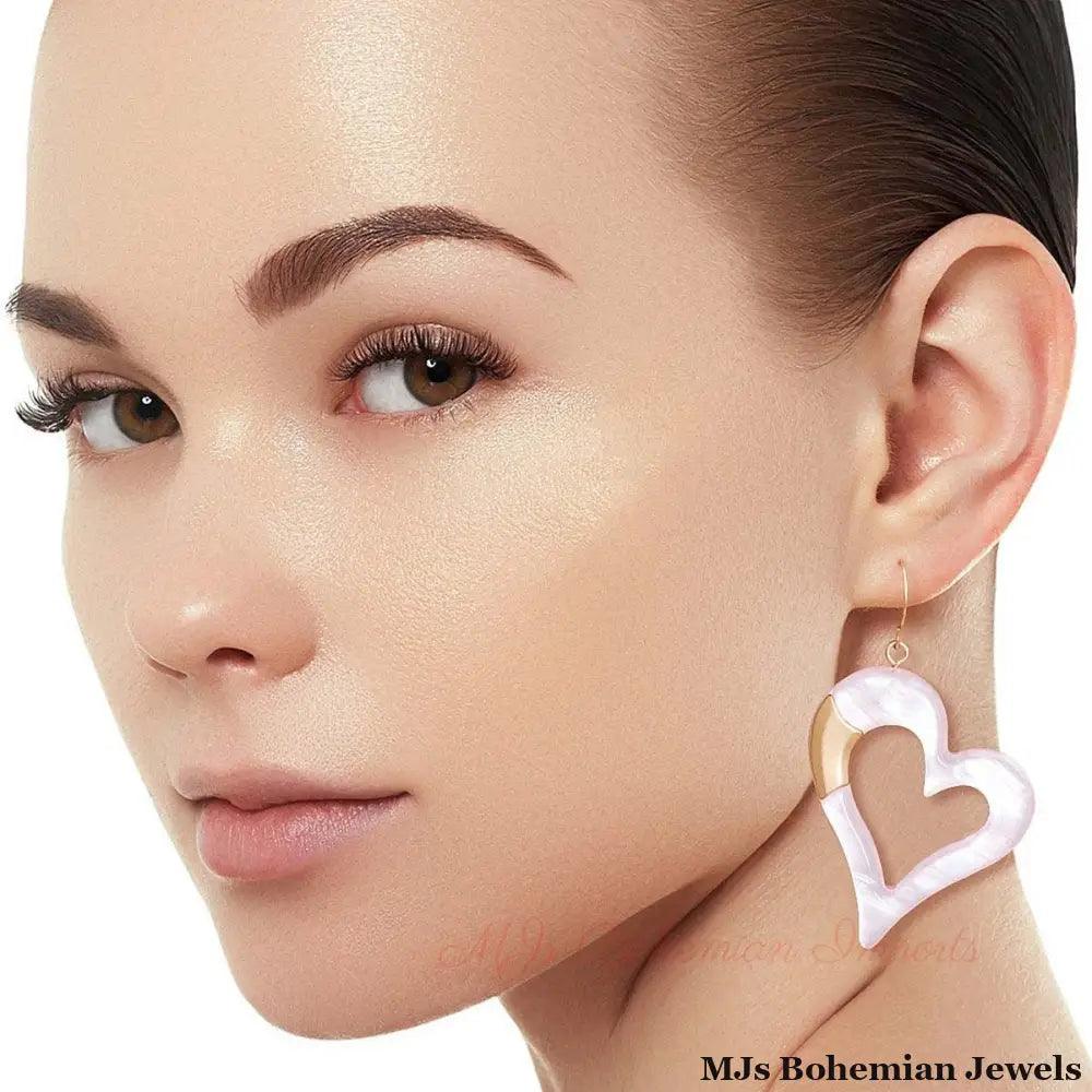Light Pink Matte Gold Earrings