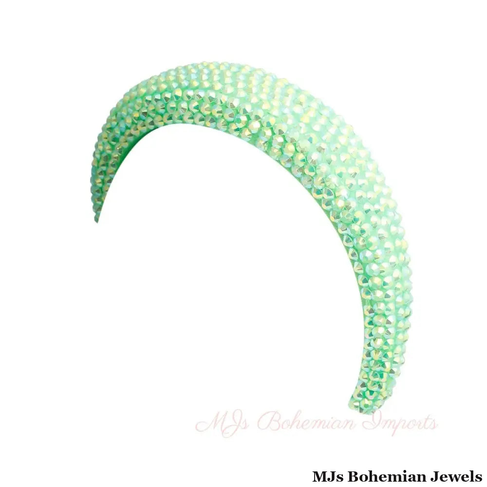 Lime Green Crystal Padded Headband