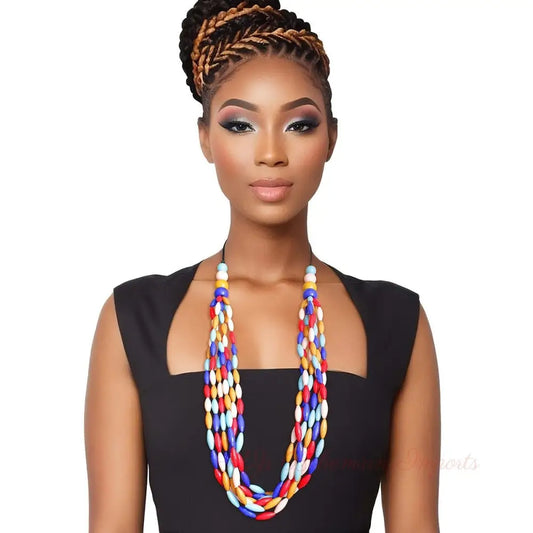 Long Multi Color Toggle Necklace