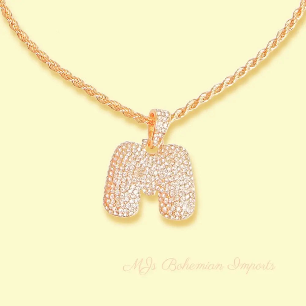M Initial Necklace
