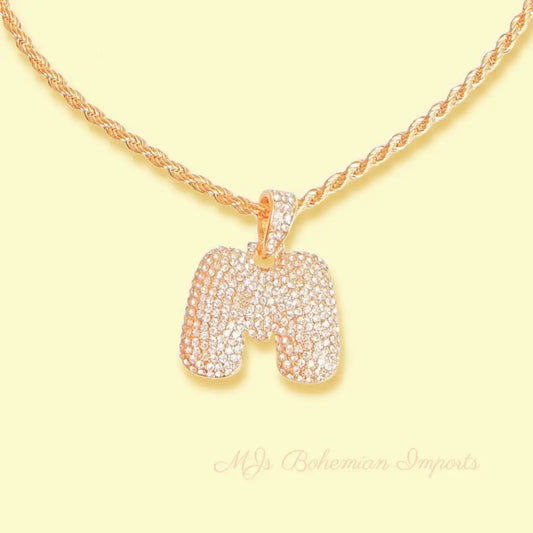 M Initial Necklace
