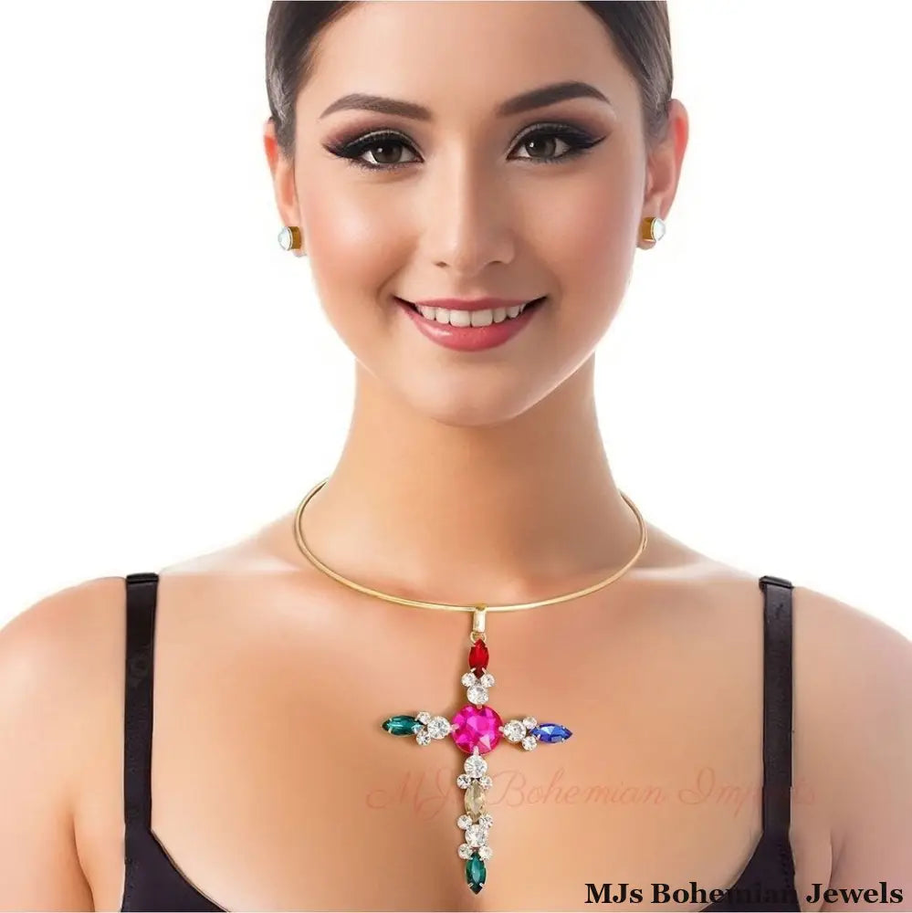 Marquise Multicolor Cross Set