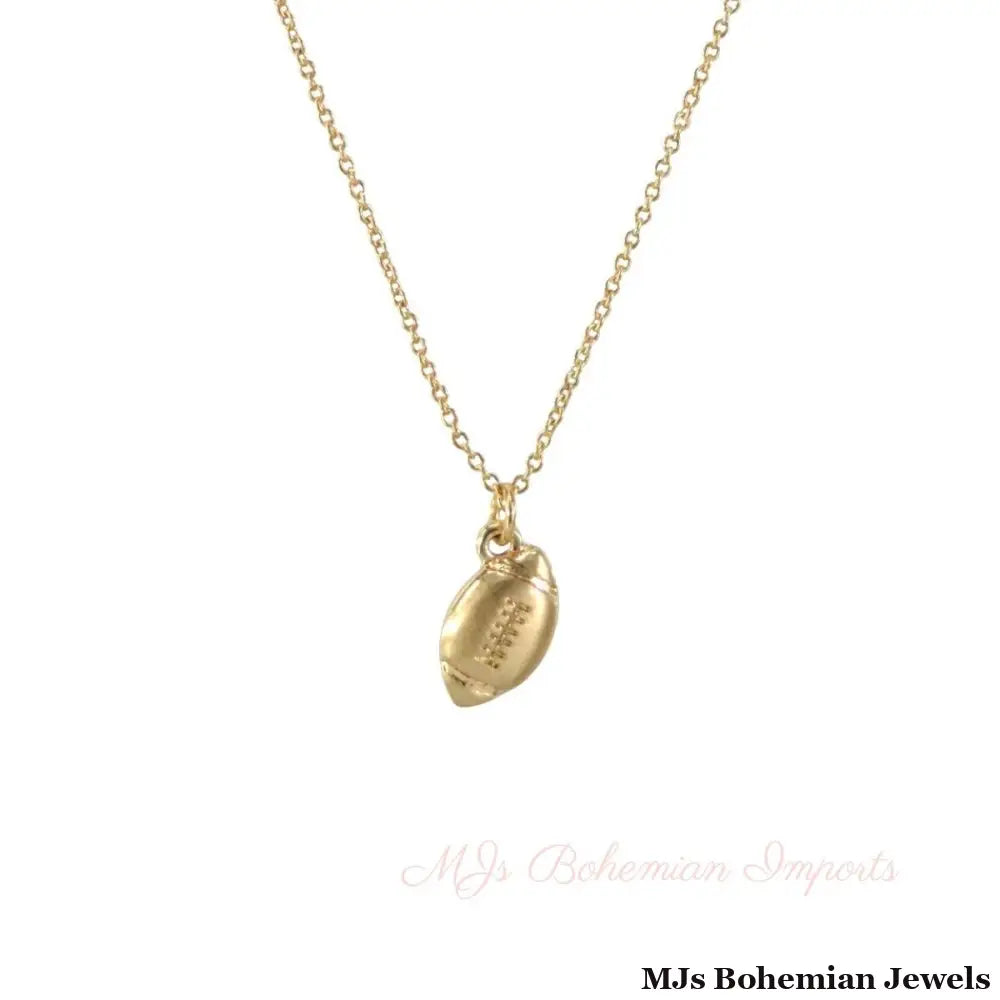 Matte Gold Football Necklace