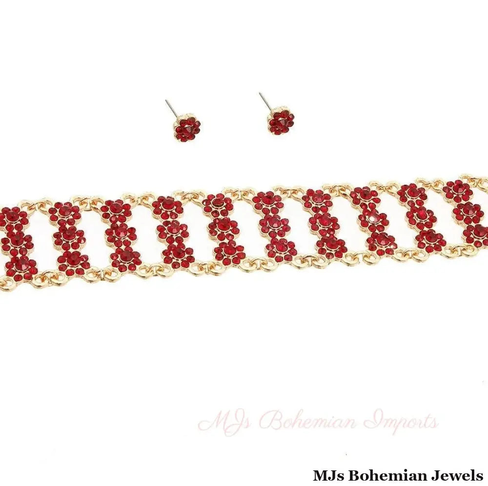 Metal Stone Choker Set