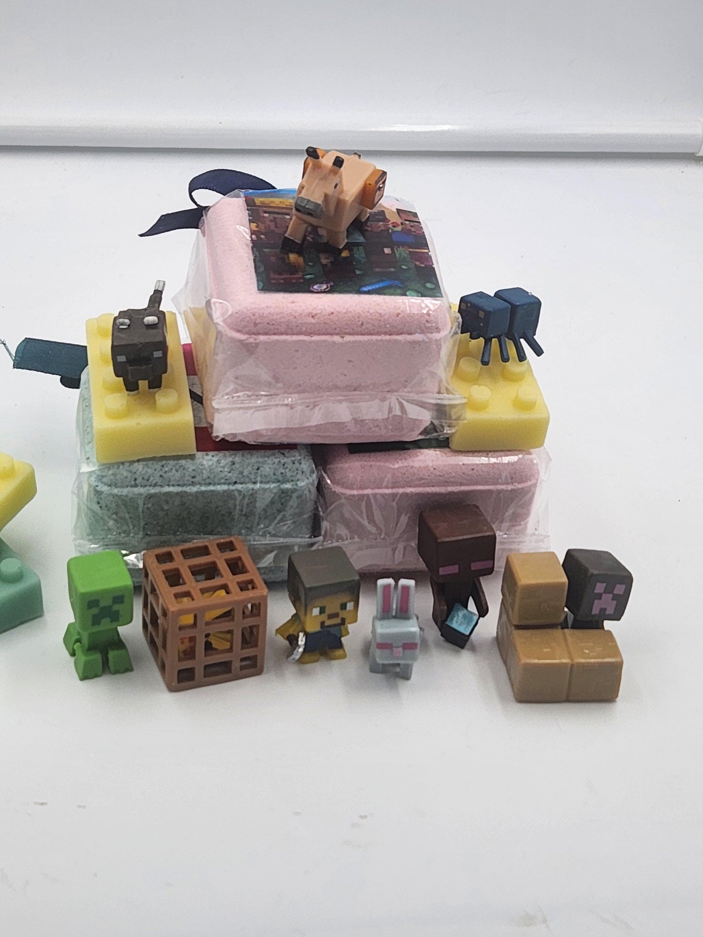 Bath Bombs for Kids with MineCrafter Toys Inside - BANG - BOOM - TNT - MADE in US, Natural Ingredients (6 Count) Pack of 1